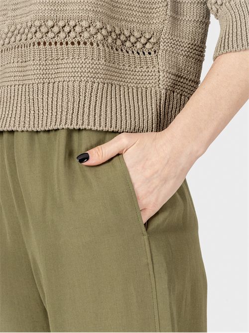 Jogging pants in fluid linen and viscose with elastic waistband FABIANA FILIPPI | PAD275F827D5446162